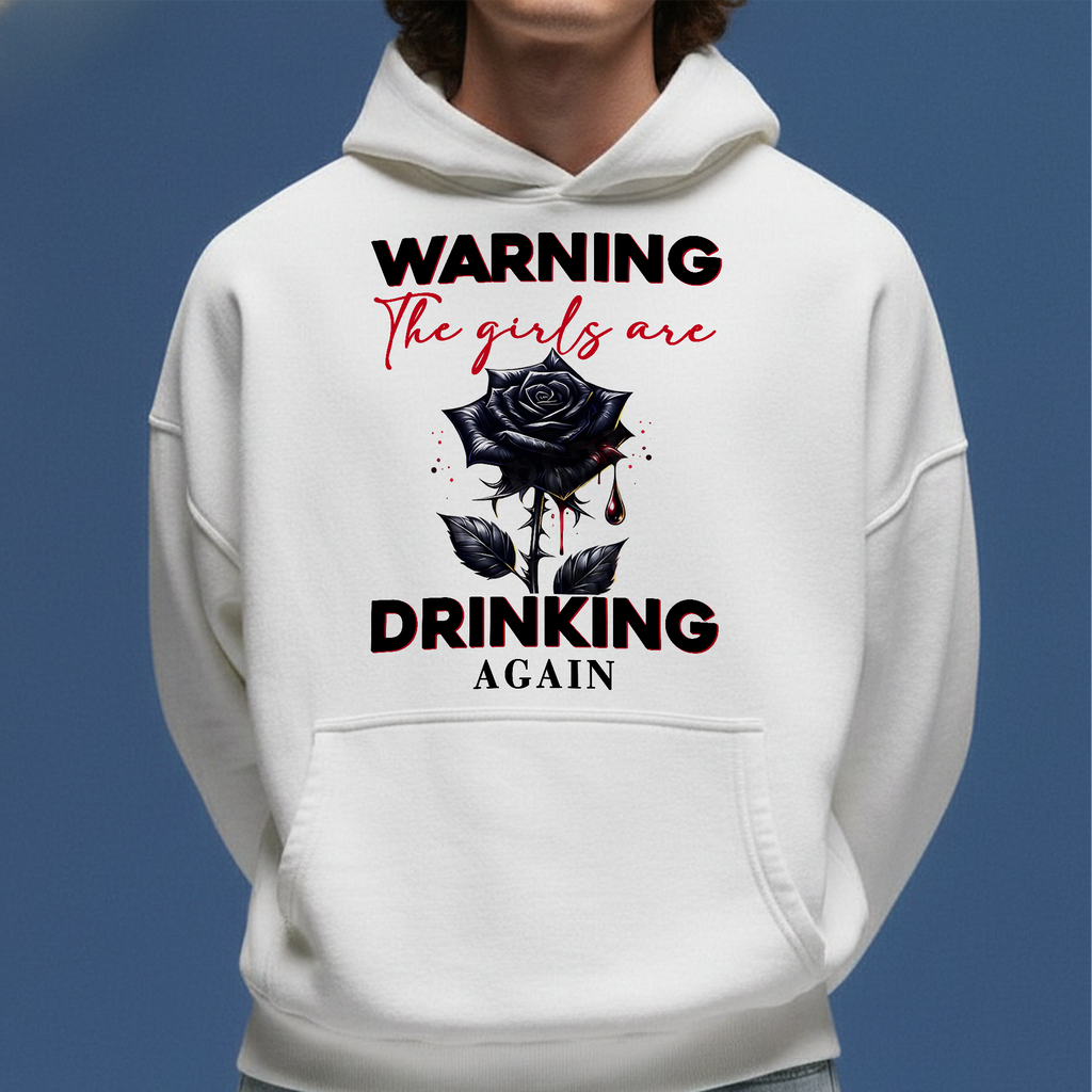 Anti Valentine Warning Girls Drinking Hoodie Gift for Single - HQLOL