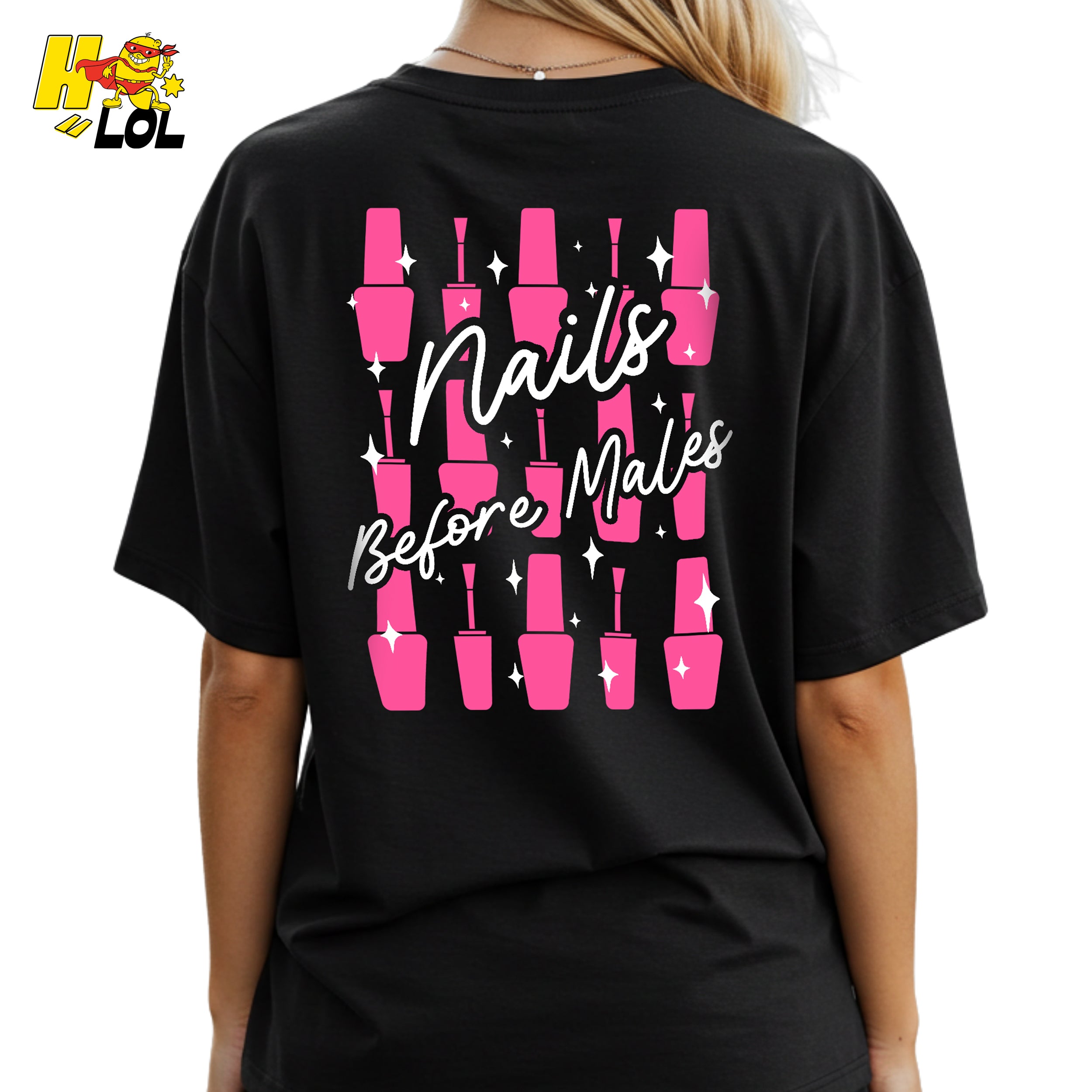 Custom Name Nails Before Males Nail Tech Funny Beauty Shirt - HQLOL