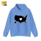 USA Map Heart Patriotic Hoodie Gift for Americans - HQLOL
