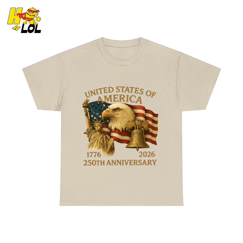 250th Anniversary USA Eagle Graphic T-Shirt Gift for Patriots - HQLOL