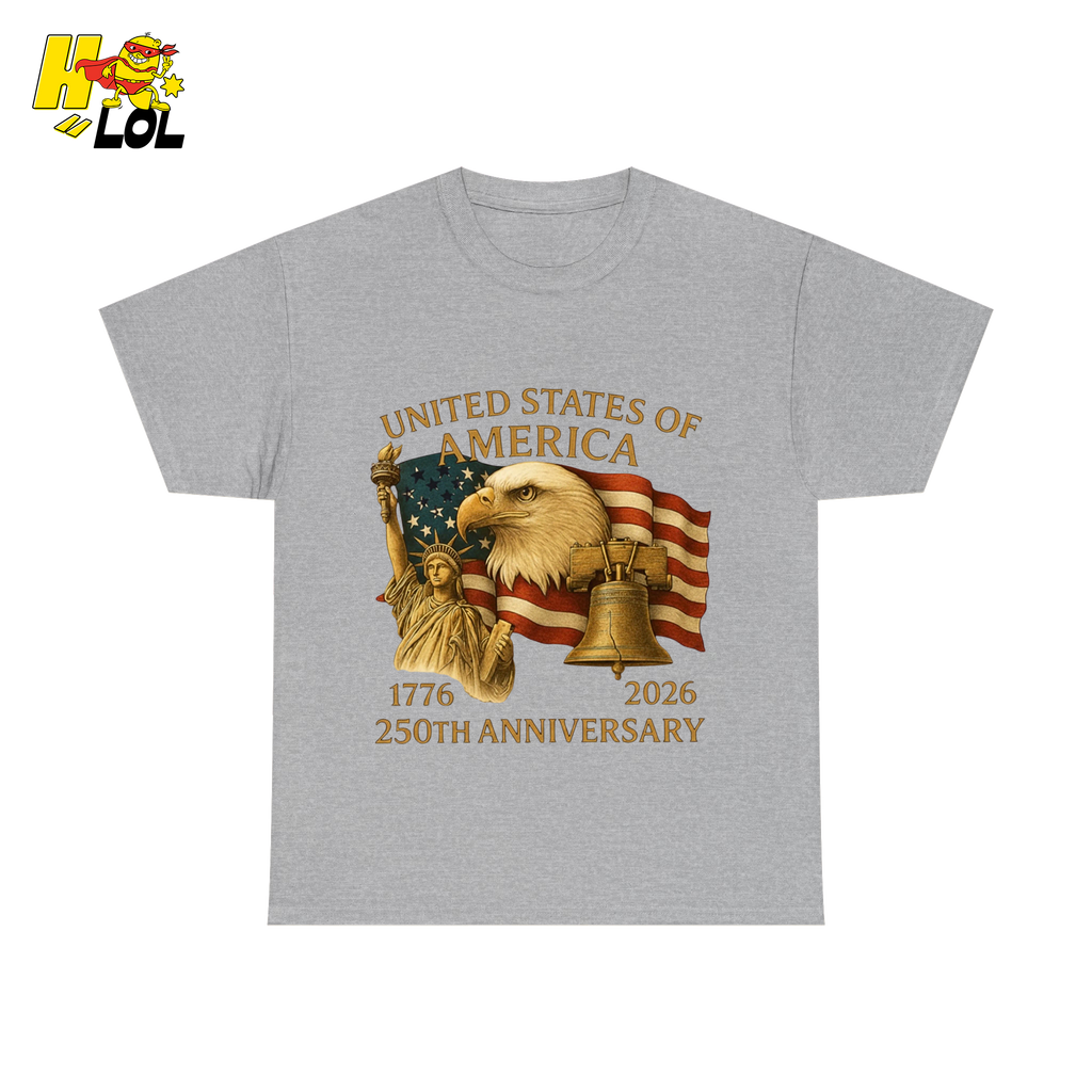 250th Anniversary USA Eagle Graphic T-Shirt Gift for Patriots - HQLOL