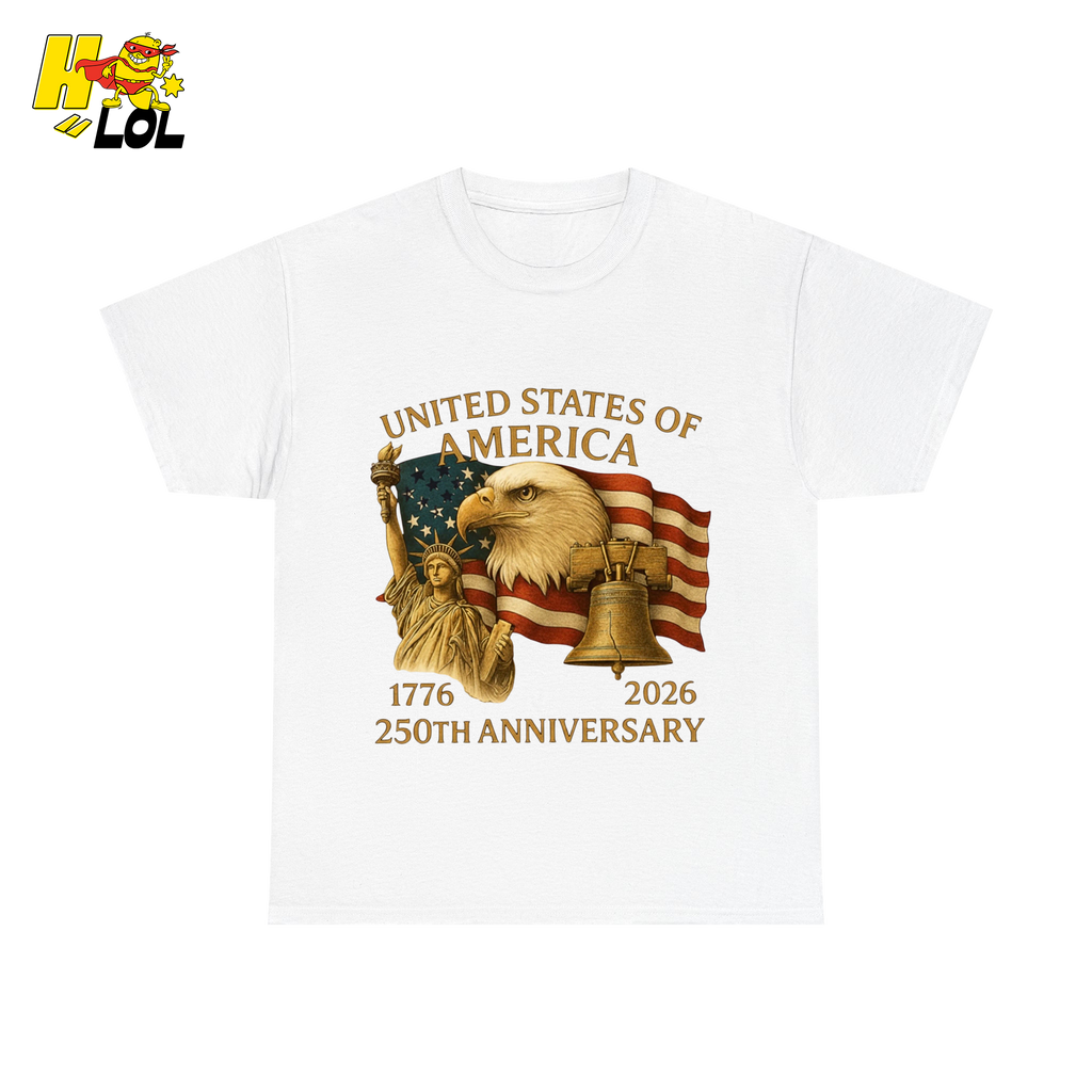 250th Anniversary USA Eagle Graphic T-Shirt Gift for Patriots - HQLOL