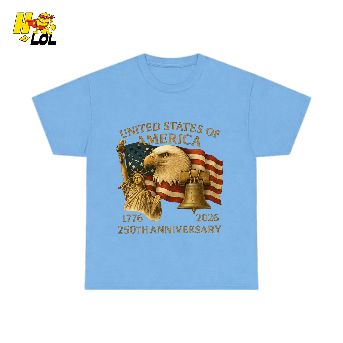 250th Anniversary USA Eagle Graphic T-Shirt Gift for Patriots - HQLOL