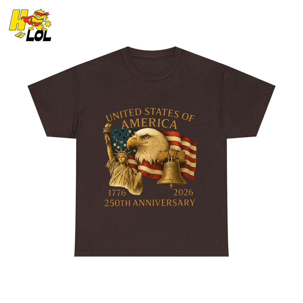 250th Anniversary USA Eagle Graphic T-Shirt Gift for Patriots - HQLOL