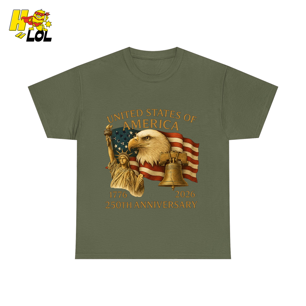 250th Anniversary USA Eagle Graphic T-Shirt Gift for Patriots - HQLOL