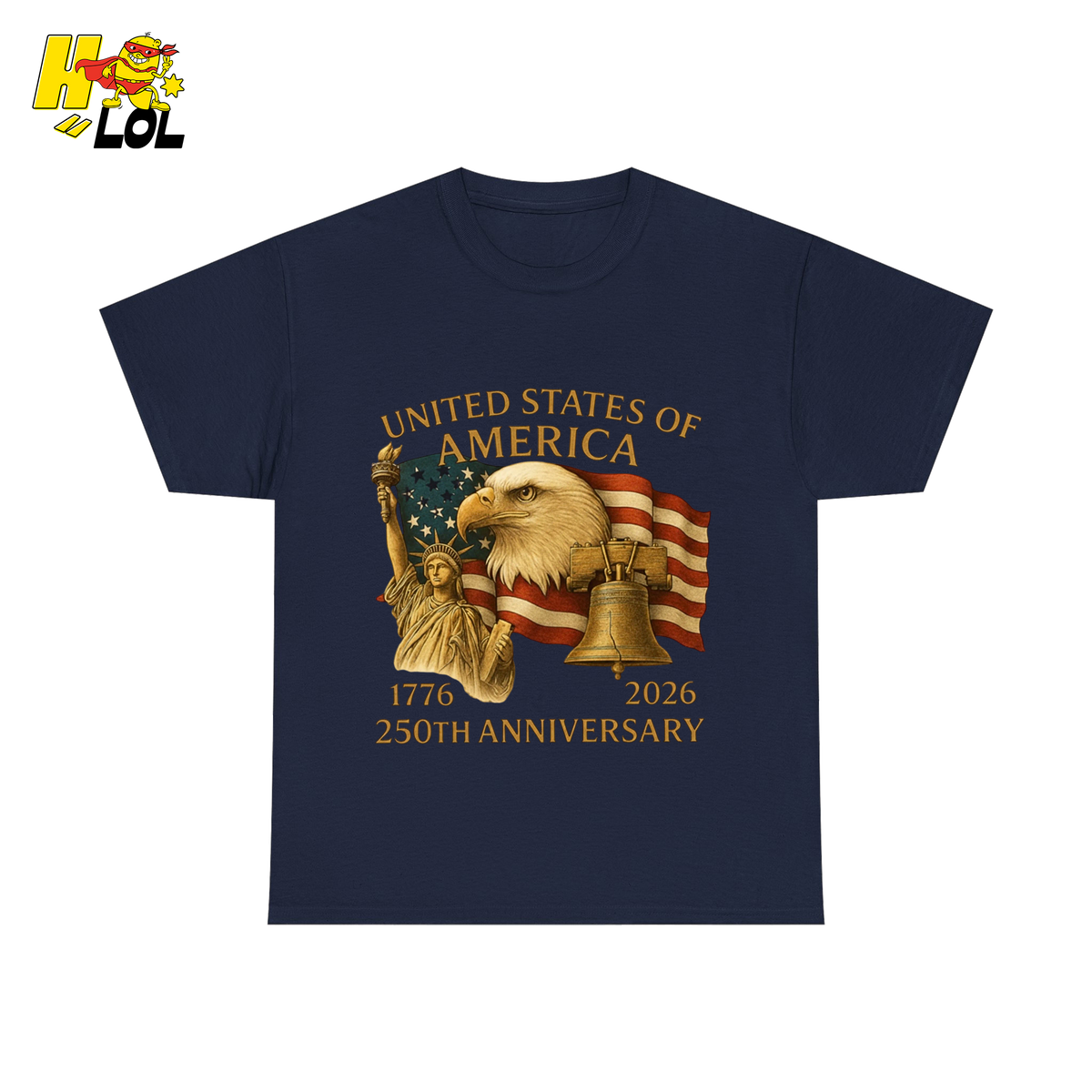 250th Anniversary USA Eagle Graphic T-Shirt Gift for Patriots - HQLOL