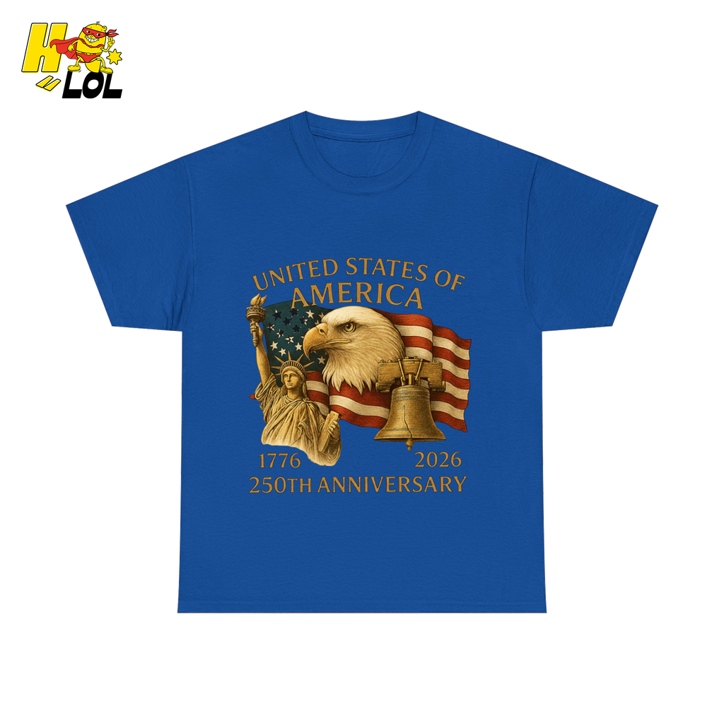 250th Anniversary USA Eagle Graphic T-Shirt Gift for Patriots - HQLOL