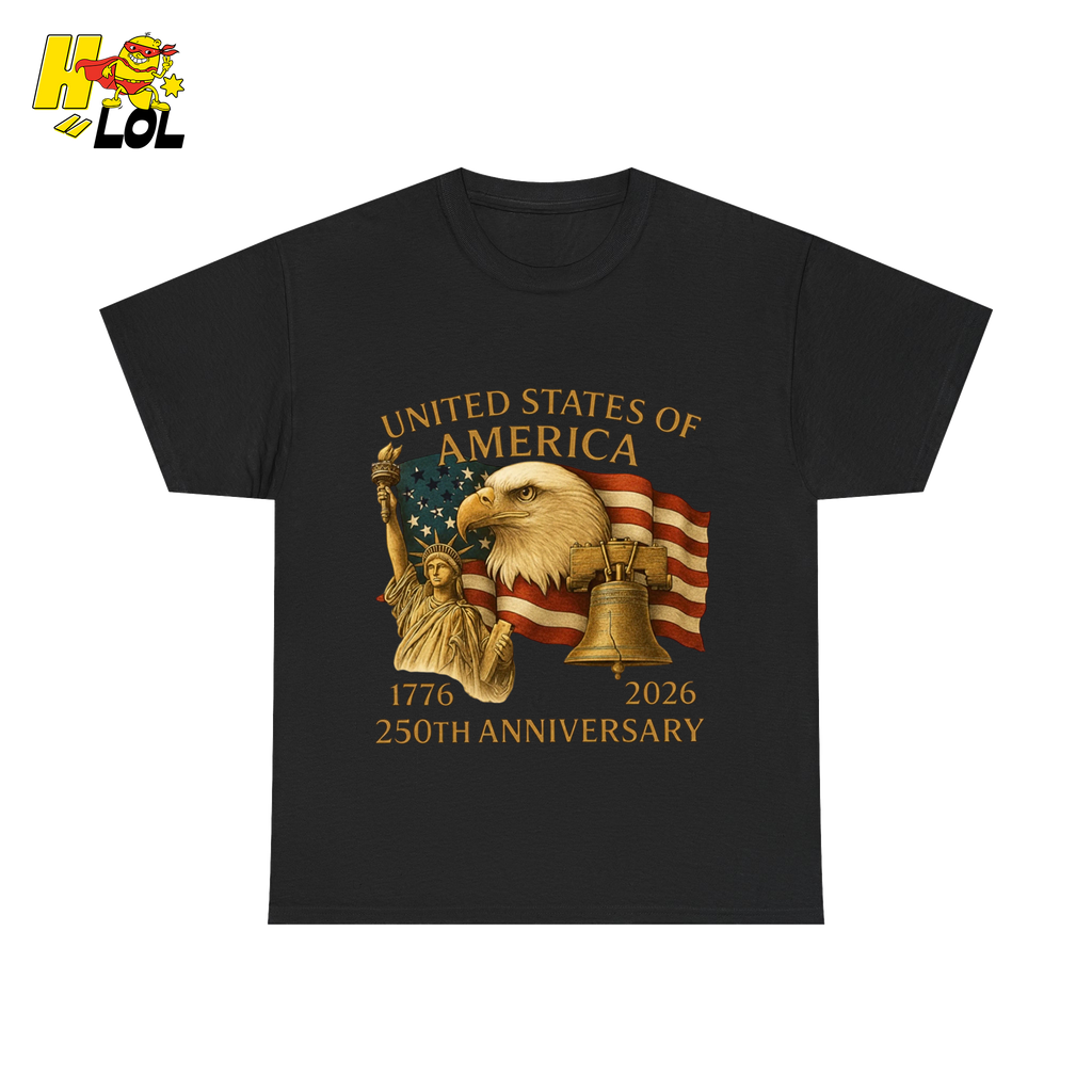 250th Anniversary USA Eagle Graphic T-Shirt Gift for Patriots - HQLOL