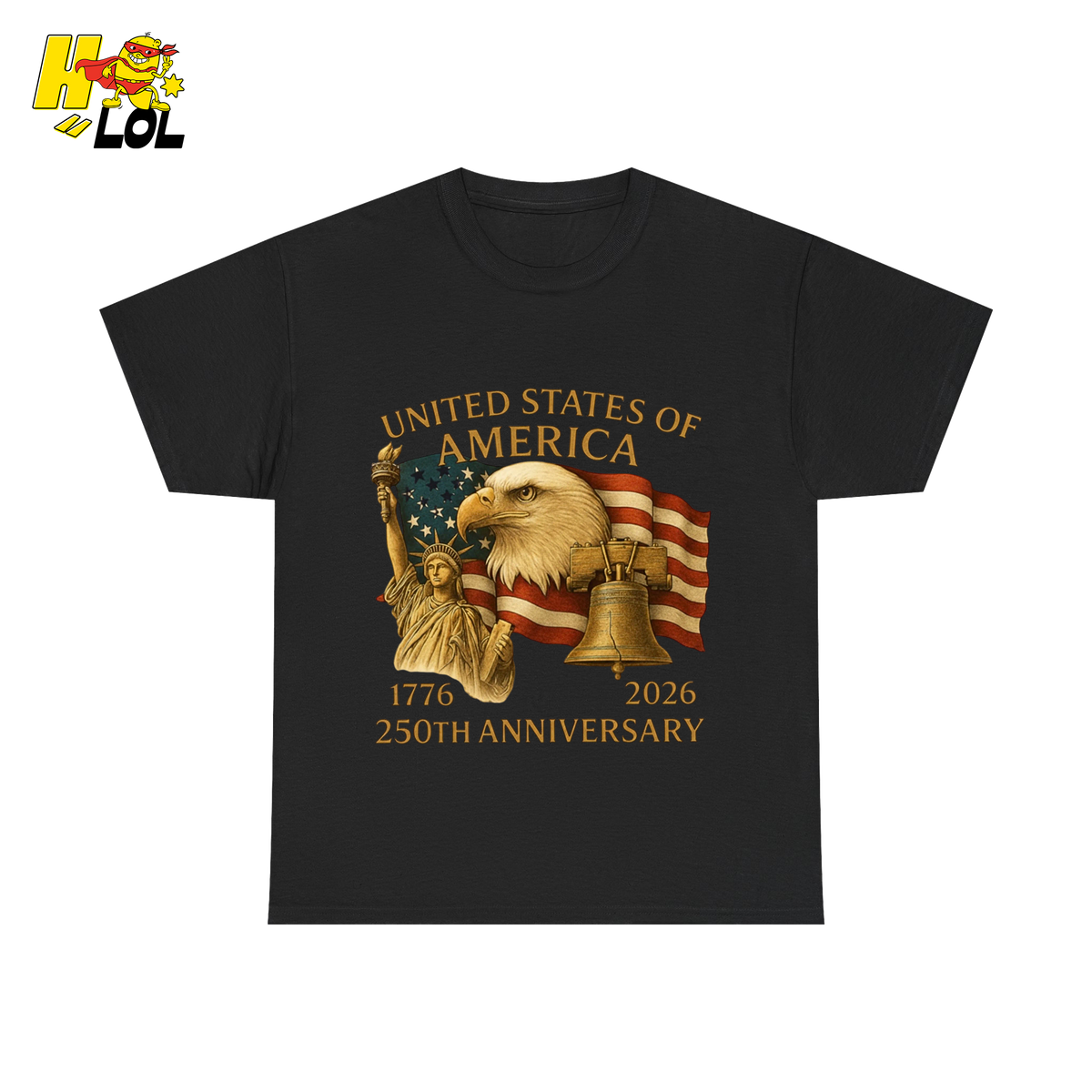 250th Anniversary USA Eagle Graphic T-Shirt Gift for Patriots - HQLOL