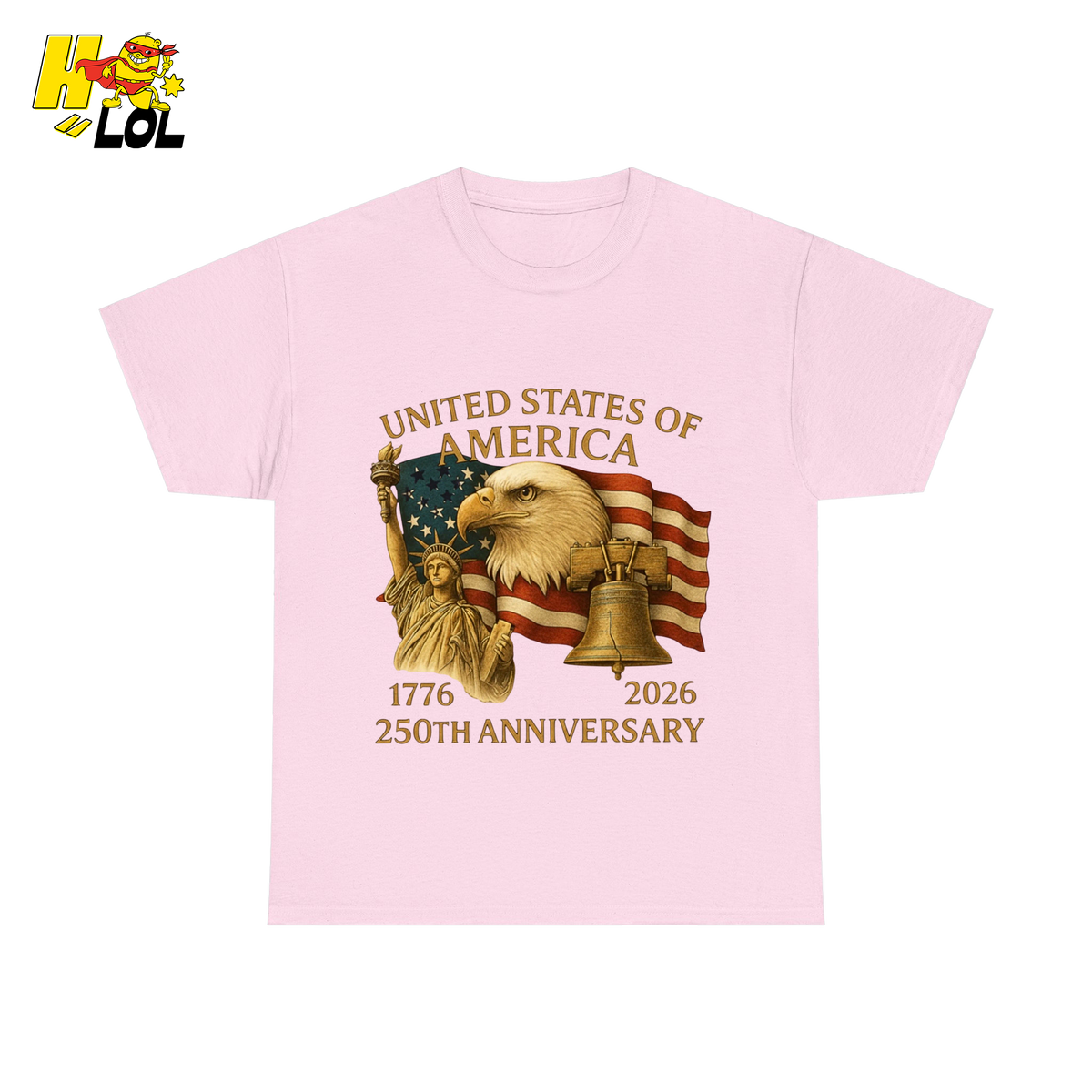 250th Anniversary USA Eagle Graphic T-Shirt Gift for Patriots - HQLOL