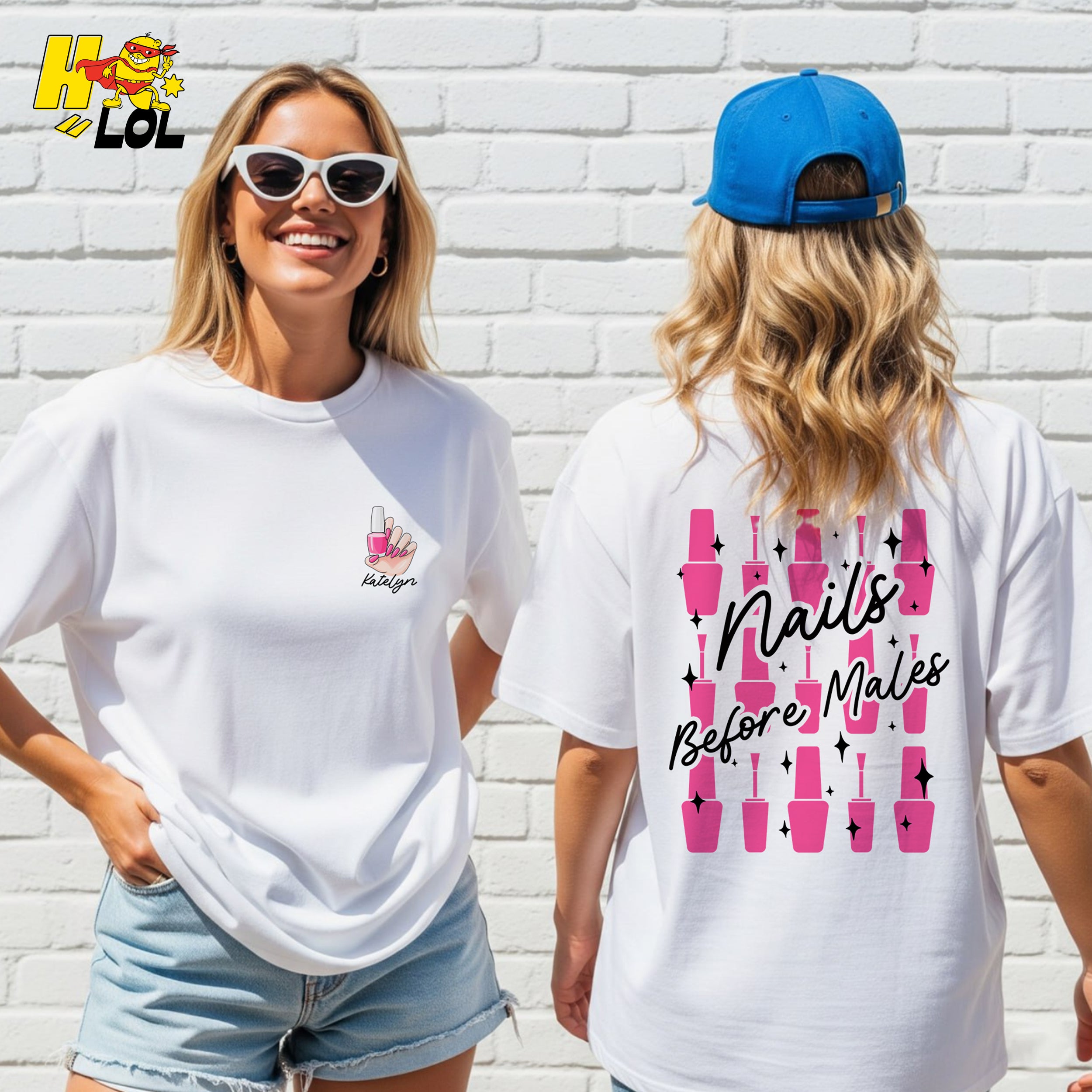 Custom Name Nails Before Males Nail Tech Funny Beauty Shirt - HQLOL