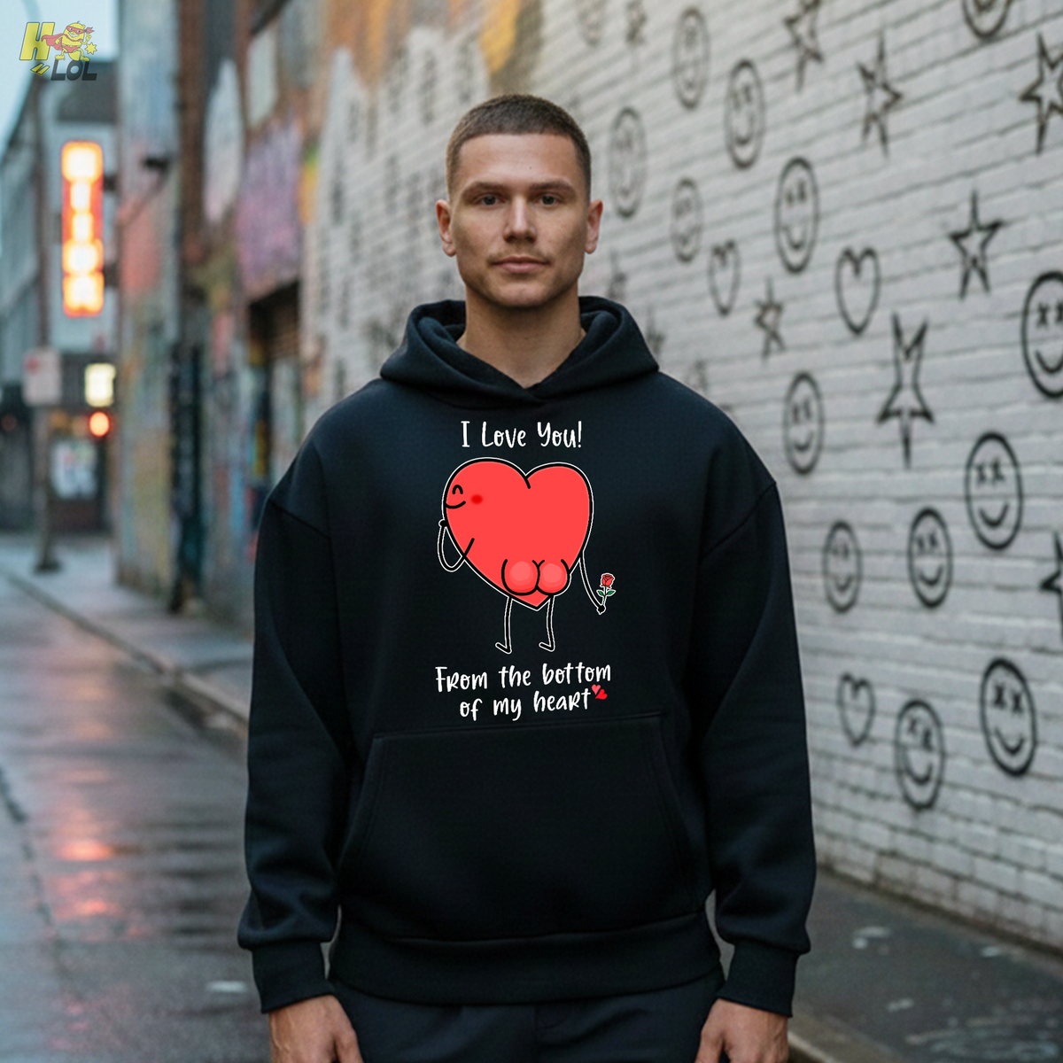 I Love You From The Bottom Of My Heart Hoodie Valentine Gift for Her - HQLOL