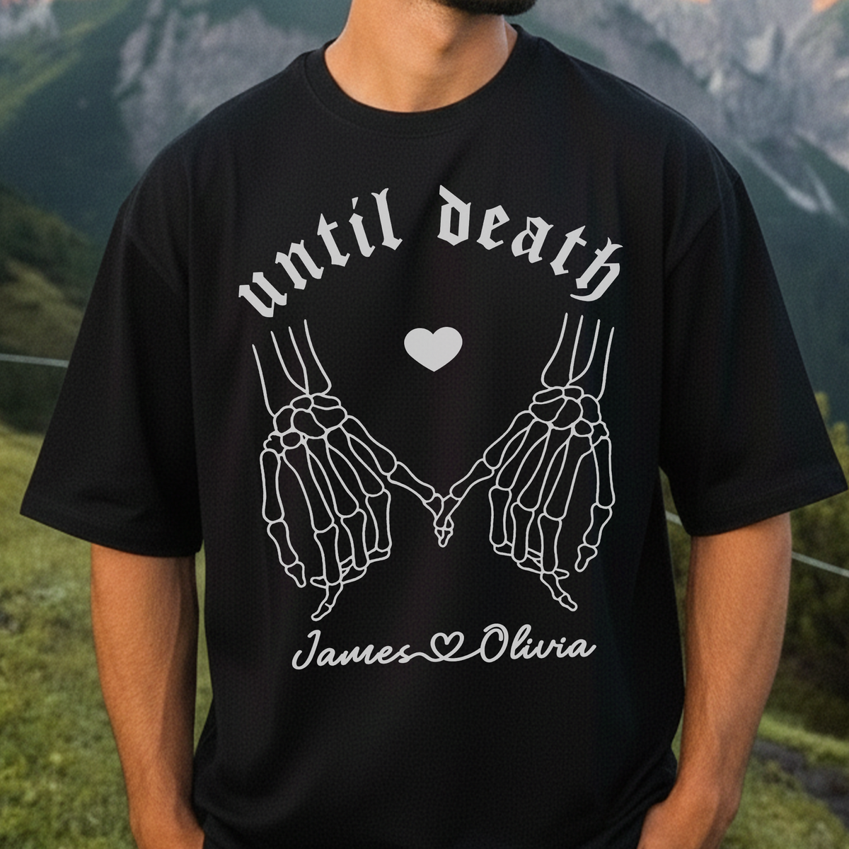 Personalized Until Death Skeleton Valentine T-shirt Gift For Couple - HQLOL