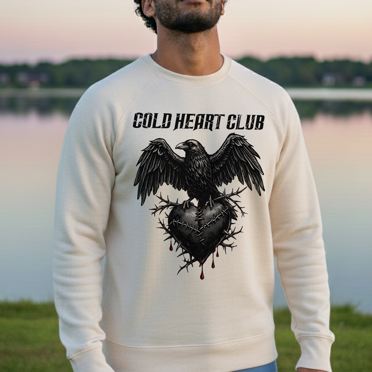 Cold Heart Club Raven Sweatshirt Gift for Anti Valentine - HQLOL