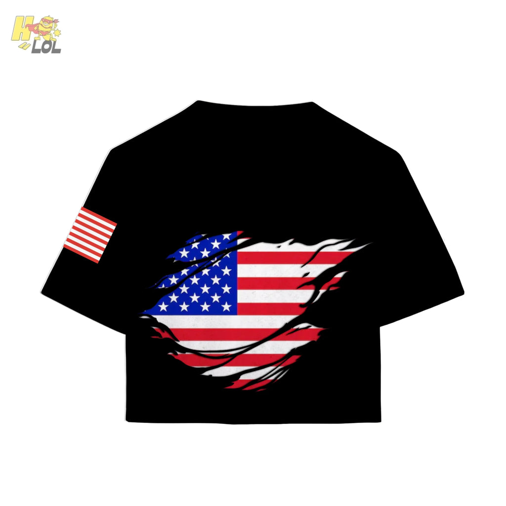 Custom USA Canada Mexxico Flag Soccer Croptop Jersey - HQLOL