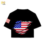 Custom USA Canada Mexxico Flag Soccer Croptop Jersey - HQLOL
