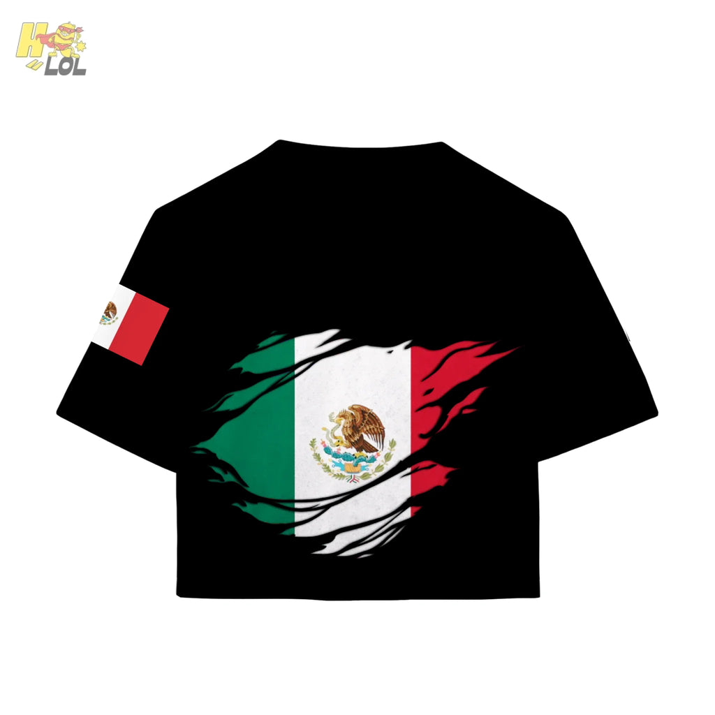 Custom USA Canada Mexxico Flag Soccer Croptop Jersey - HQLOL