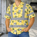 Custom Reflective Palm Tree Hi Vis Hawaiian Shirt Gift For Men - HQLOL