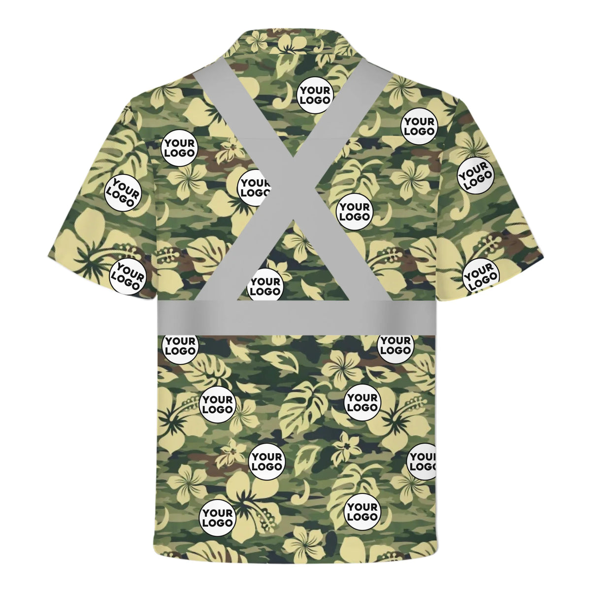 Custom Camo Floral Hi-vis Hawaiian Shirt For Construction Men - HQLOL