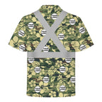 Custom Camo Floral Hi-vis Hawaiian Shirt For Construction Men - HQLOL