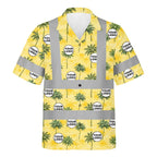 Custom Reflective Palm Tree Hi Vis Hawaiian Shirt Gift For Men - HQLOL