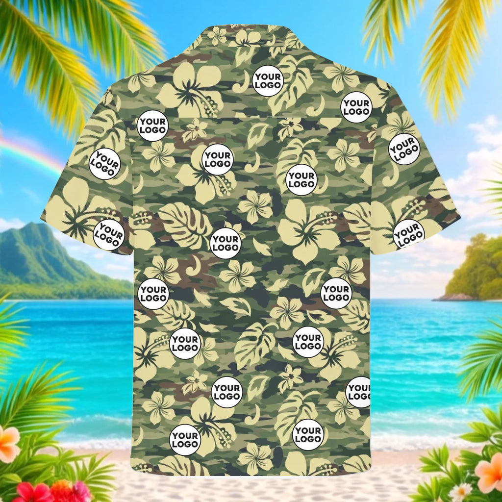 Personalized Camo Floral Hawaiian Shirt Gift for Him - HQLOL