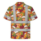 Custom Face Beer Burgundy Hivis Hawaiian Shirt Gift For Men - HQLOL