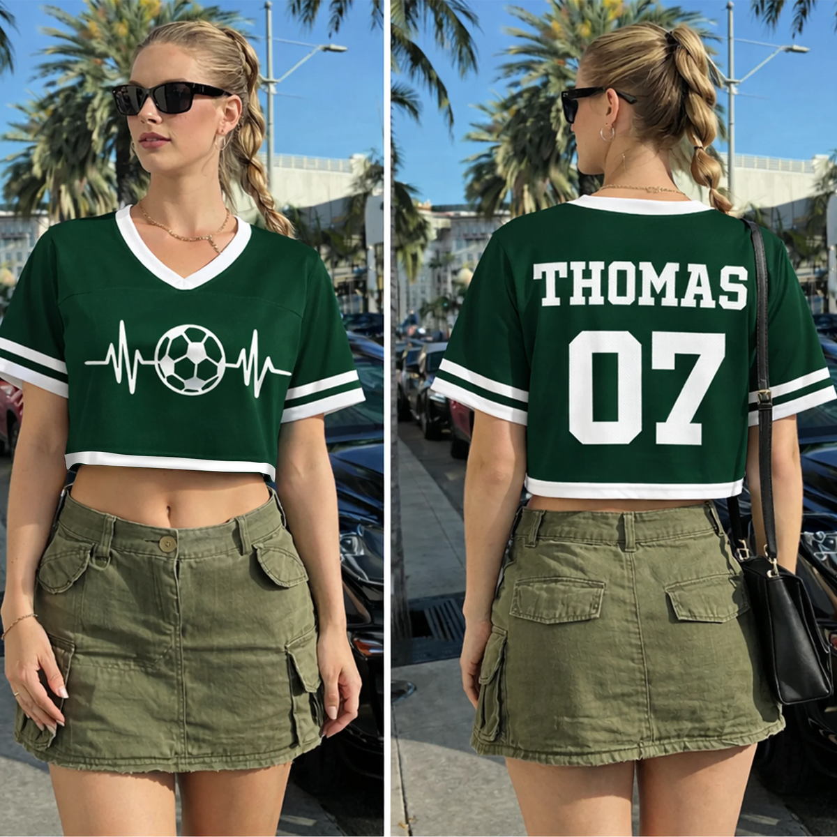 Personalized Soccer Heartbeat Croptop Jersey Gift For Soccer Fan - HQLOL