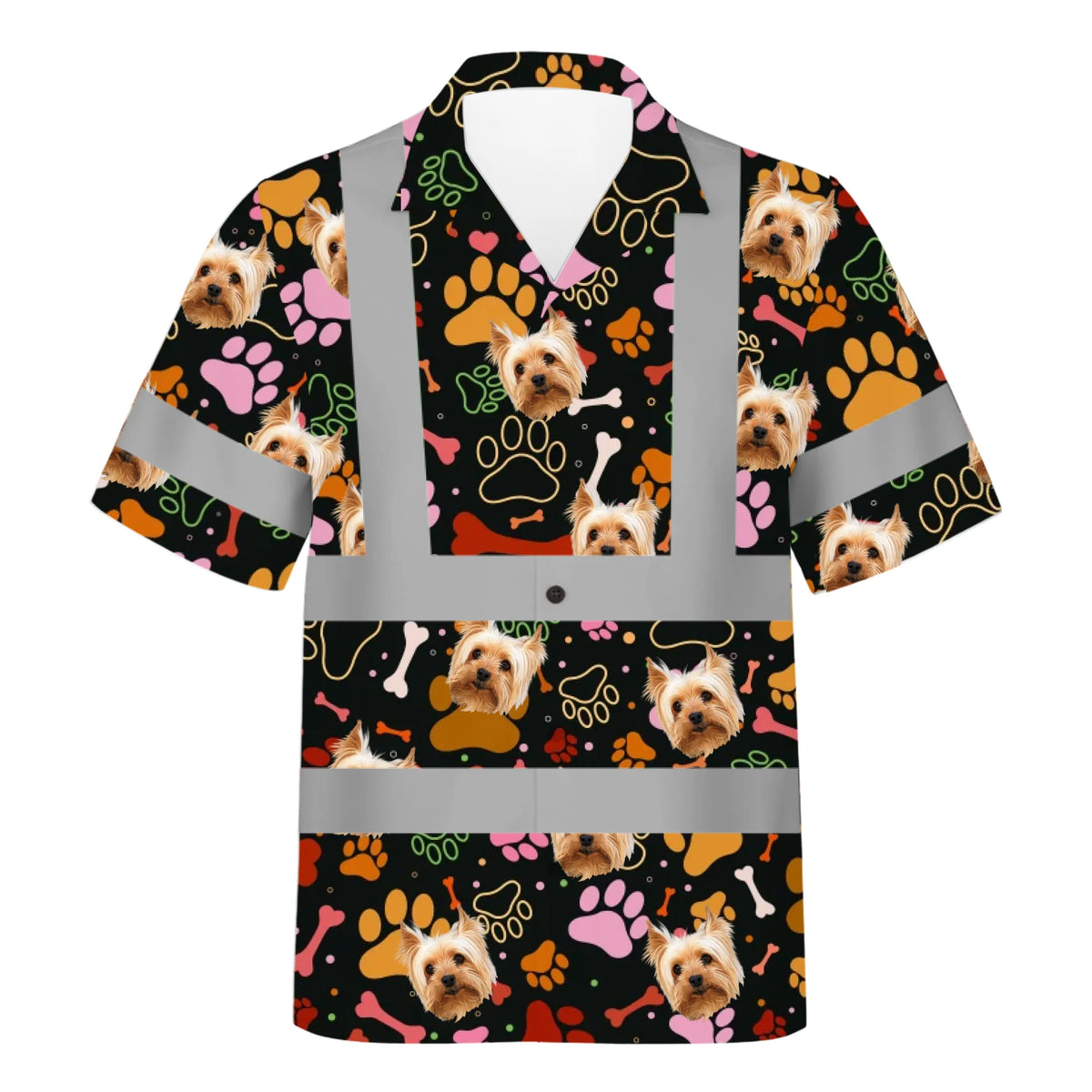 Personalized Dog Photo Hivis Hawaiian Shirt Gift For Dog Lover - HQLOL