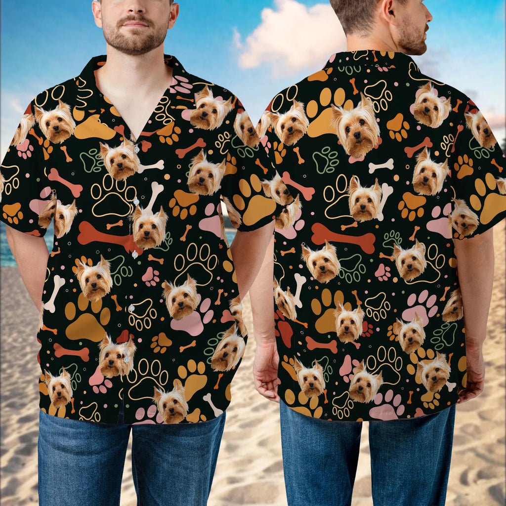 Custom Pet Face Photo Hawaiian Shirt Gift For Dog Lover - HQLOL