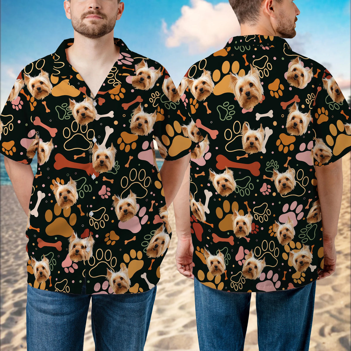 Custom Pet Face Photo Hawaiian Shirt Gift For Dog Lover - HQLOL