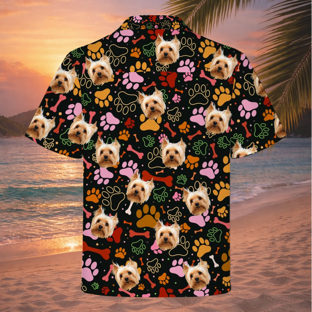 Custom Pet Face Photo Hawaiian Shirt Gift For Dog Lover - HQLOL