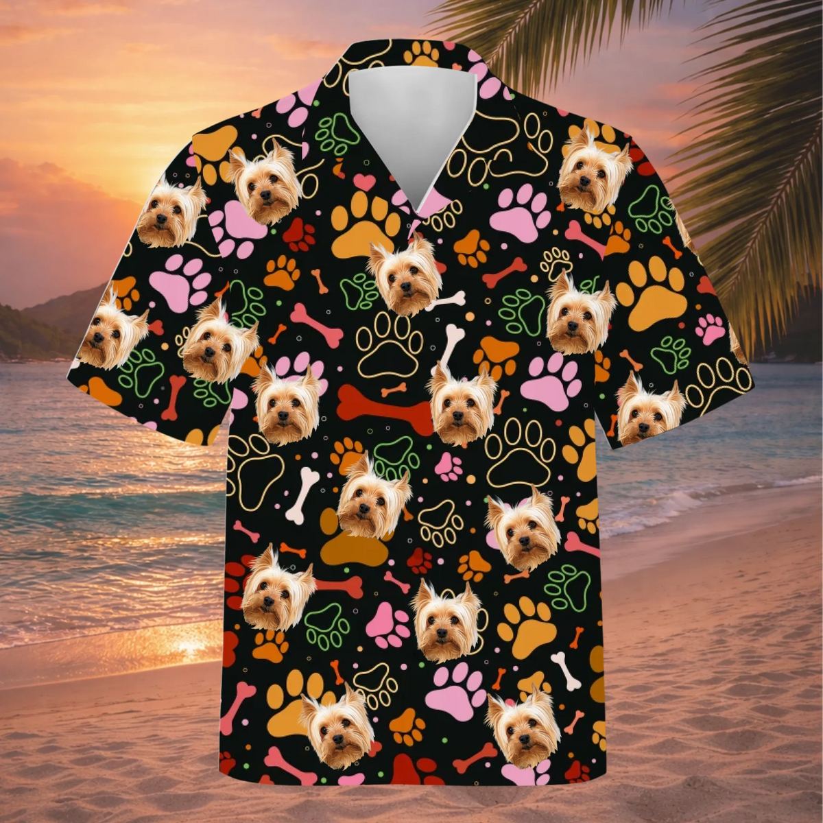 Custom Pet Face Photo Hawaiian Shirt Gift For Dog Lover - HQLOL