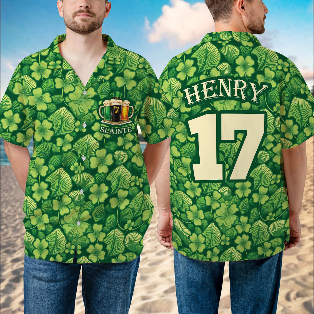 Personalized St Patricks Day Beer Hawaiian Shirt Gift For Men - HQLOL
