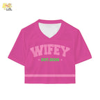 Custom Wifey Sporty Croptop Jersey Gift for Her - HQLOL