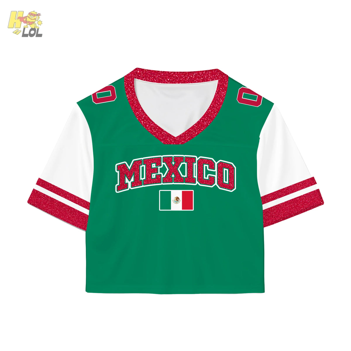 Custom Mexico Soccer Jersey Croptop Gift for Women - HQLOL