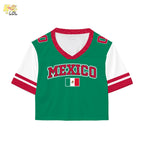 Custom Mexico Soccer Jersey Croptop Gift for Women - HQLOL