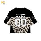 Custom Leopard California Jersey Croptop Gift for Her - HQLOL