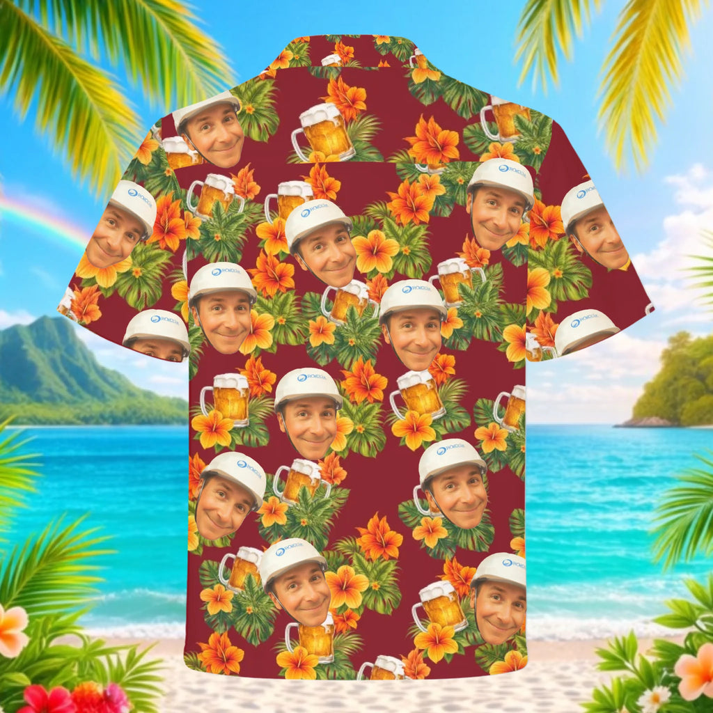 Custom Face Photo Funny Beer Hawaiian Shirt Gift For Men - HQLOL