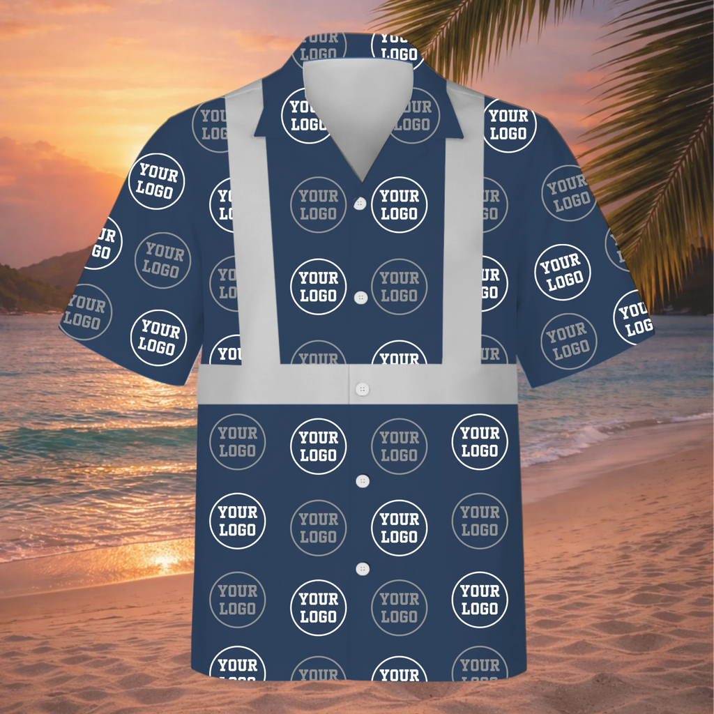 Personalized Company Logo Hivis Hawaiian Shirt Gift for Worker - HQLOL