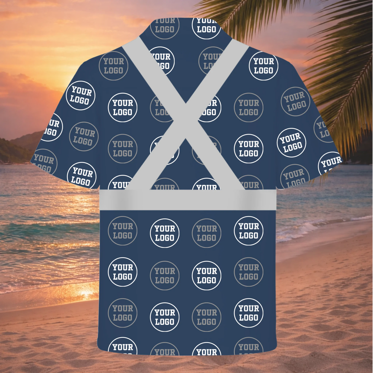 Personalized Company Logo Hivis Hawaiian Shirt Gift for Worker - HQLOL