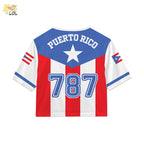 Custom Puerto Rico Flag Sport Croptop Jersey Gift For Her - HQLOL
