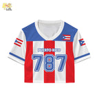 Custom Puerto Rico Flag Sport Croptop Jersey Gift For Her - HQLOL