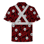 Personalized Logo Red Floral Hi Vis Hawaiian Shirt Gift for Construction Workers - HQLOL