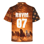 Custom America 250th Freedom Horse Hawaiian Shirt Gift for Patriots - HQLOL