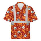 Personalized Orange Tropical Hi Vis Hawaiian Shirt Gift For Worker - HQLOL