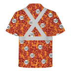 Personalized Orange Tropical Hi Vis Hawaiian Shirt Gift For Worker - HQLOL