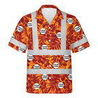 Personalized Orange Tropical Hi Vis Hawaiian Shirt Gift For Worker - HQLOL