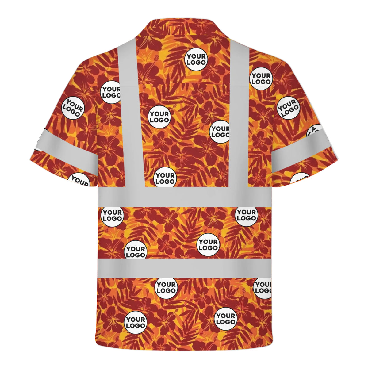 Personalized Orange Tropical Hi Vis Hawaiian Shirt Gift For Worker - HQLOL