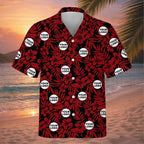 Personalized Logo Red Floral Hawaiian Shirt Gift for Teams - HQLOL